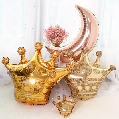 75cm Gold Crown Foil Balloon | Royal & Luxurious Party Decoration 👑🎈