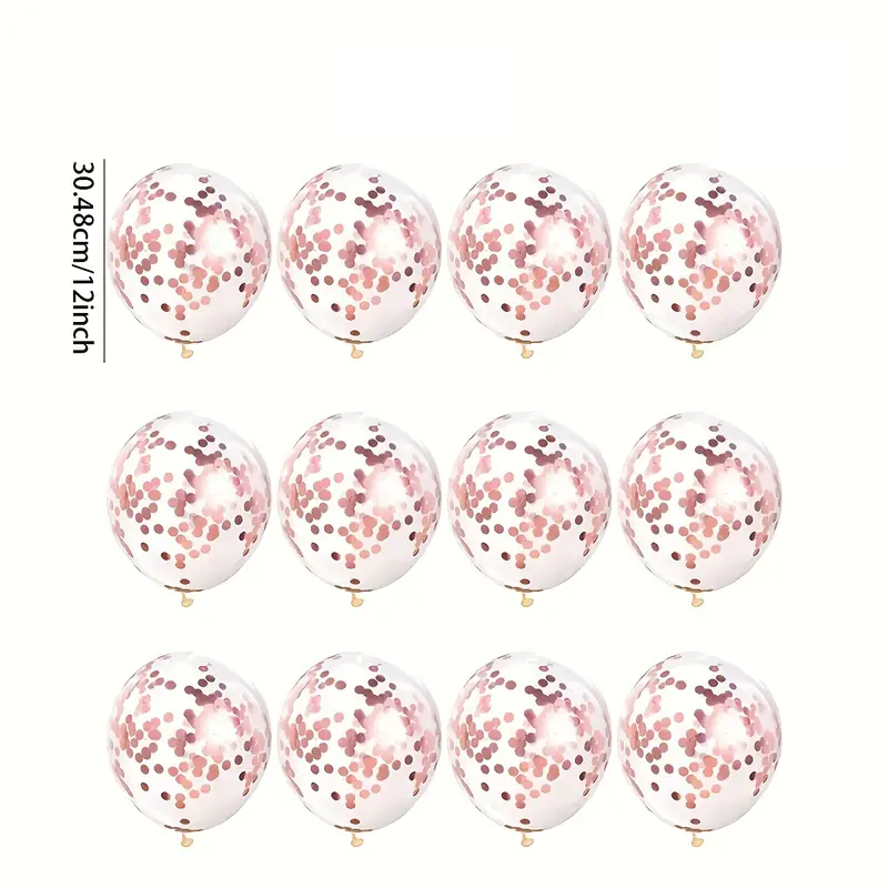 Rose Gold Sequin Confetti Balloons (4-Pack) | Elegant & Sparkling Party Decor ✨🎈