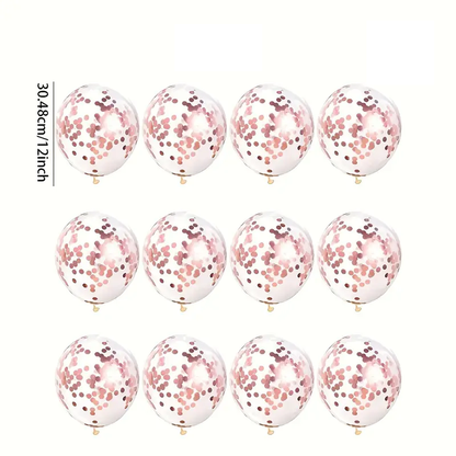 Rose Gold Sequin Confetti Balloons (4-Pack) | Elegant & Sparkling Party Decor ✨🎈
