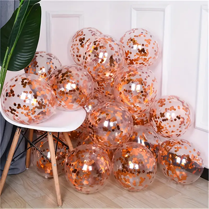 Rose Gold Sequin Confetti Balloons (4-Pack) | Elegant & Sparkling Party Decor ✨🎈