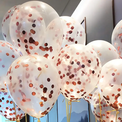 Rose Gold Sequin Confetti Balloons (4-Pack) | Elegant & Sparkling Party Decor ✨🎈