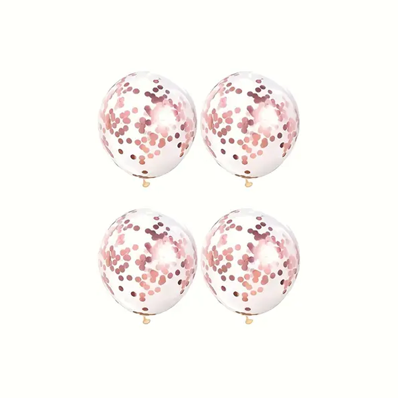 Rose Gold Sequin Confetti Balloons (4-Pack) | Elegant & Sparkling Party Decor ✨🎈