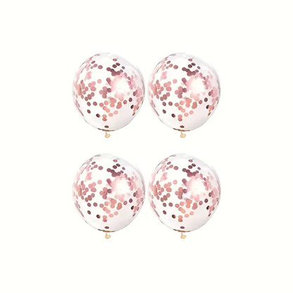 Rose Gold Sequin Confetti Balloons (4-Pack) | Elegant & Sparkling Party Decor ✨🎈