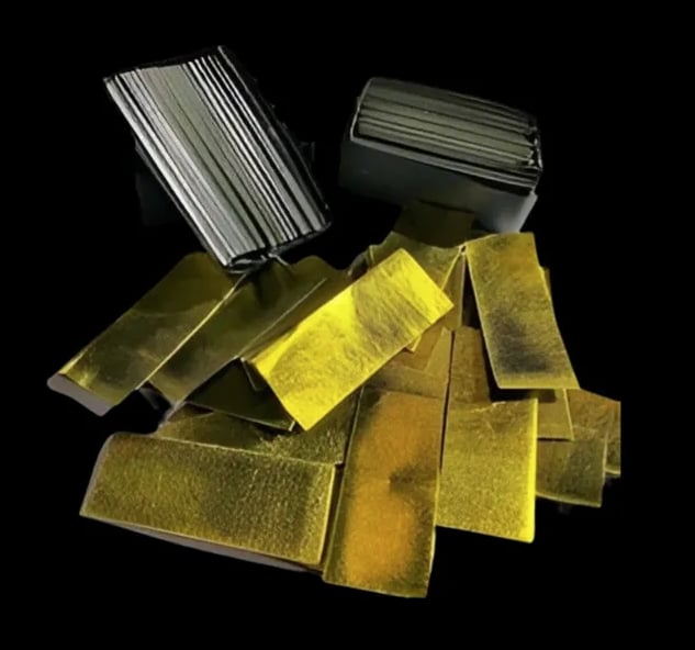 Biodegradable & Flameproof Metallic Gold Confetti – 55x17mm Rectangles | 1kg Bag