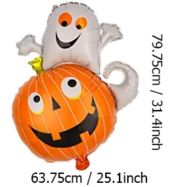 White Ghost Pumpkin Halloween Foil Balloons | Spooky & Fun Halloween Party Decorations 🎃👻🎈