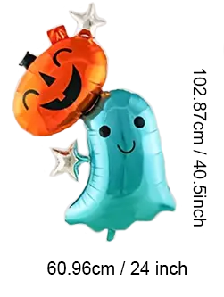 Blue Ghost Pumpkin Halloween Foil Balloons | Spooky & Fun Halloween Party Decorations 🎃👻🎈