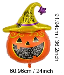 Witches Hat Pumpkin Halloween Foil Balloons | Spooky & Fun Halloween Party Decorations 🎃👻🎈