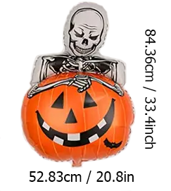 Skeleton Pumpkin Halloween Foil Balloons | Spooky & Fun Halloween Party Decorations 🎃👻🎈