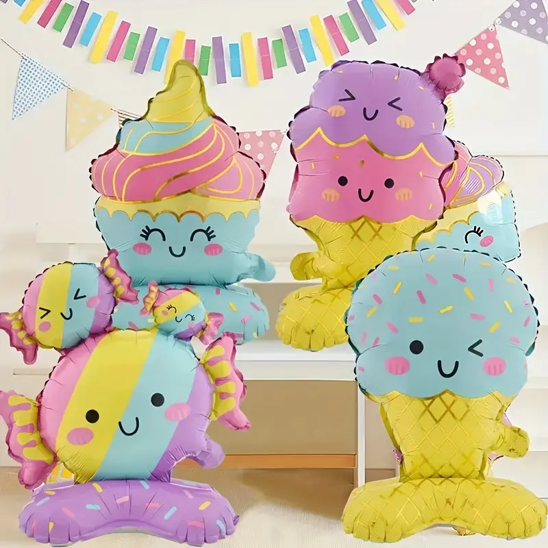 Ice Cream Self-Standing Foil Balloons | Sweet & Fun Party Decoration 🍦🎈