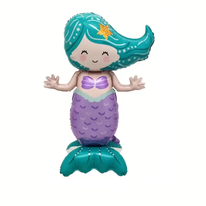 Floor Standing Mermaid Foil Balloon | Giant 46-Inch Mermaid Balloon for Under the Sea & Birthday Party Decor 🧜‍♀️🎈