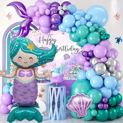 Floor Standing Mermaid Foil Balloon | Giant 46-Inch Mermaid Balloon for Under the Sea & Birthday Party Decor 🧜‍♀️🎈