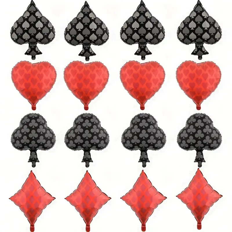 Poker Theme Balloons | Casino & Vegas Party Foil Balloon Set ♠️♥️♦️♣️🎈