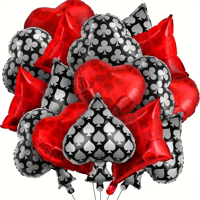 Poker Theme Balloons | Casino & Vegas Party Foil Balloon Set ♠️♥️♦️♣️🎈