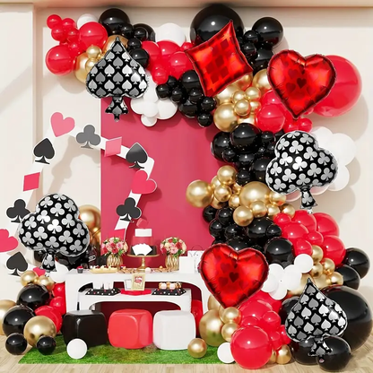 Poker Theme Balloons | Casino & Vegas Party Foil Balloon Set ♠️♥️♦️♣️🎈