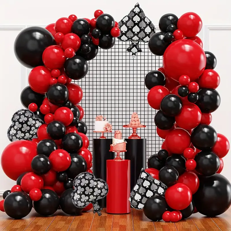 Poker Theme Balloons | Casino & Vegas Party Foil Balloon Set ♠️♥️♦️♣️🎈