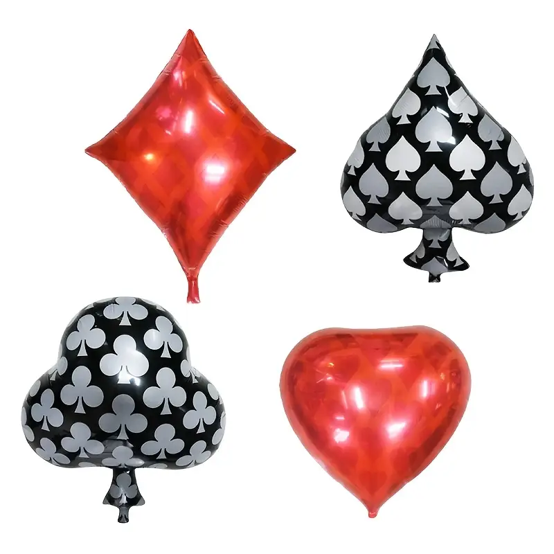 Poker Theme Balloons | Casino & Vegas Party Foil Balloon Set ♠️♥️♦️♣️🎈