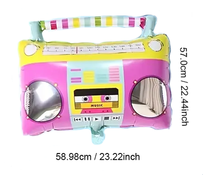 Retro 80s/90s Hip Hop Foil Boom Box Balloon | Old-School Party & Rap-Themed Décor 🎤🕶️🎈