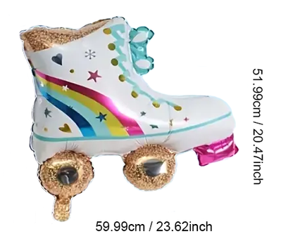 Retro 80s/90s Hip Hop Foil Roller Skate Balloon | Old-School Party & Rap-Themed Décor 🎤🕶️🎈