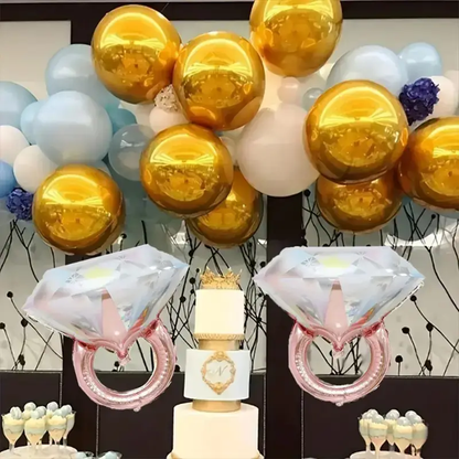 67cm Giant Diamond Ring Foil Balloon | Luxury Wedding & Engagement Party Décor 💍🎈