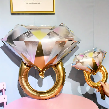 67cm Giant Diamond Ring Foil Balloon | Luxury Wedding & Engagement Party Décor 💍🎈