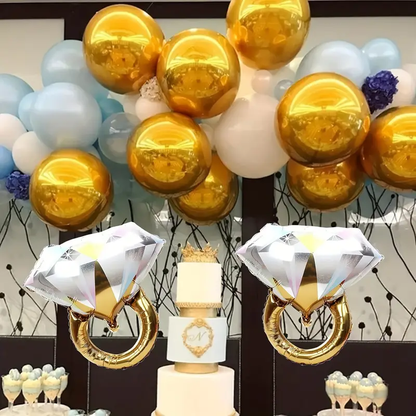 67cm Giant Diamond Ring Foil Balloon | Luxury Wedding & Engagement Party Décor 💍🎈