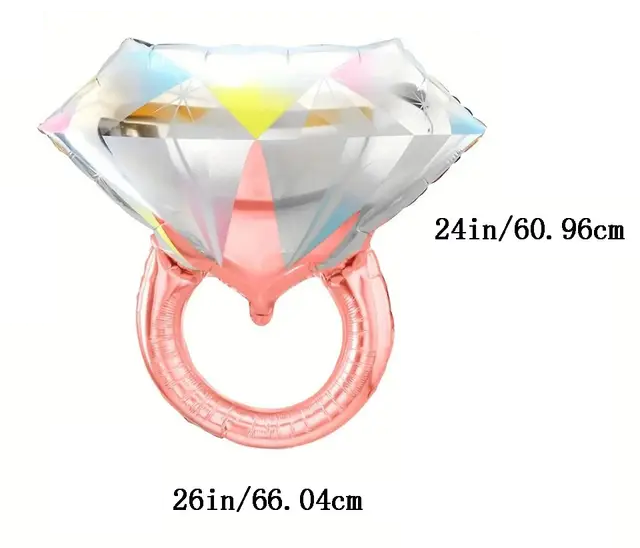 67cm Giant Diamond Ring Foil Balloon | Luxury Wedding & Engagement Party Décor 💍🎈
