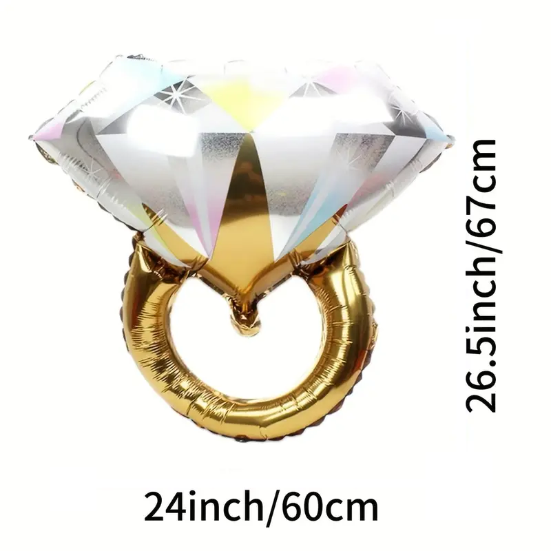 67cm Giant Diamond Ring Foil Balloon | Luxury Wedding & Engagement Party Décor 💍🎈