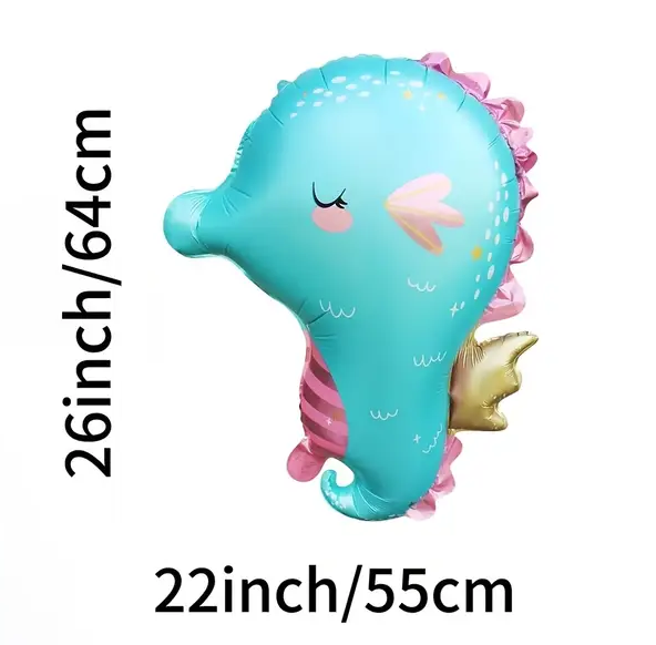 Seahorse Foil Balloon | Under the Sea & Ocean-Themed Party Decoration 🌊🐚🎈