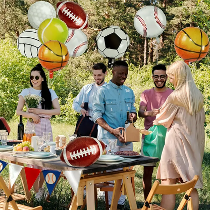 Sports Foil Balloon Set | Assorted Ball Shapes for Game Day, Birthdays & Sports-Themed Parties 🏀⚽🏈🎈