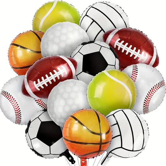 Sports Foil Balloon Set | Assorted Ball Shapes for Game Day, Birthdays & Sports-Themed Parties 🏀⚽🏈🎈