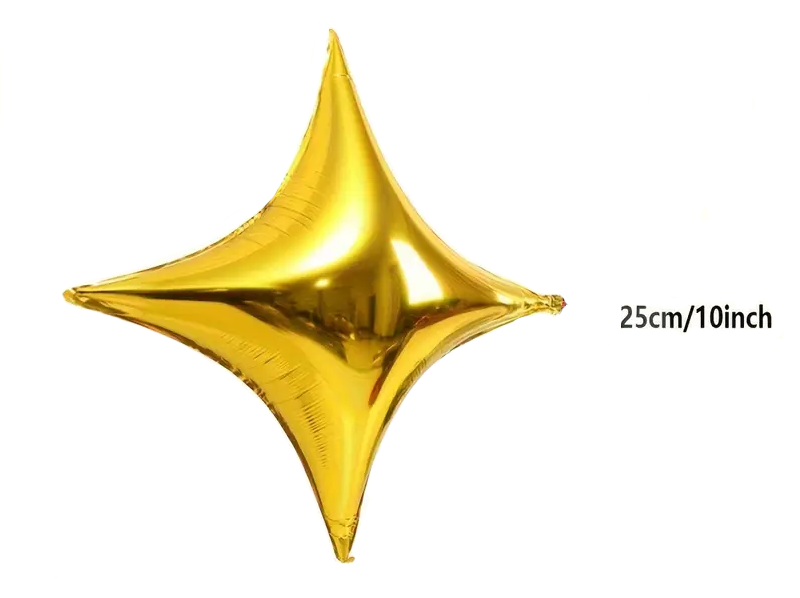 25cm 4-Point Star Foil Balloon | Stylish Party & Event Decoration ⭐🎈
