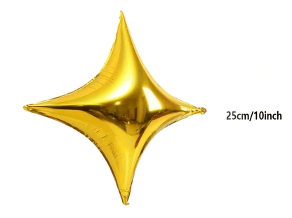 25cm 4-Point Star Foil Balloon | Stylish Party & Event Decoration ⭐🎈