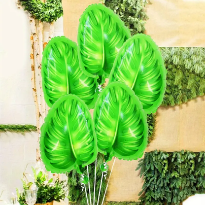 Monstera Tropical Leaf Foil Balloons | Exotic Jungle & Summer Party Decorations 🌿🎈