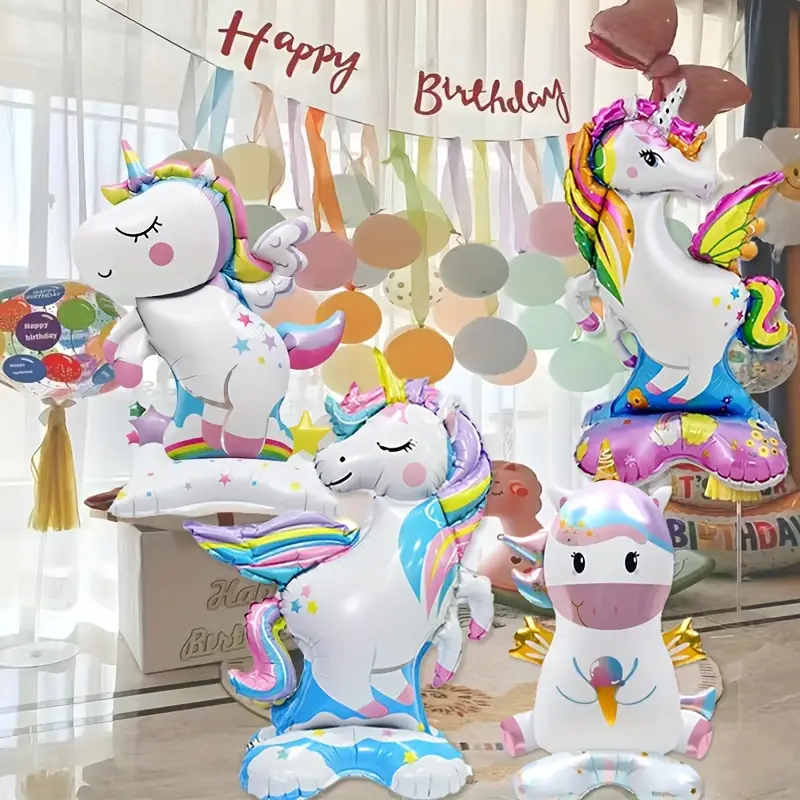 Unicorn Self-Standing Foil Balloons | Magical & Freestanding Party Decoration 🦄✨🎈