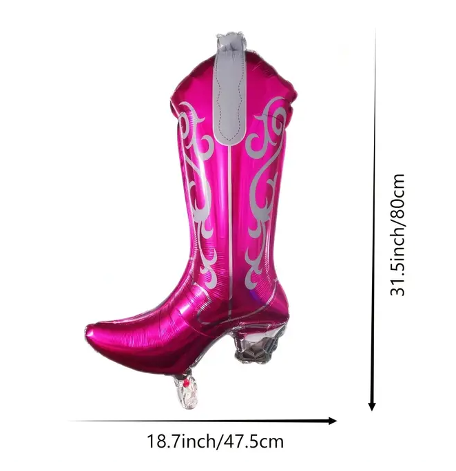 Hot Pink Cowgirl Boot Foil Balloon  | Western Party & Rodeo Theme Decor 🤠🎈