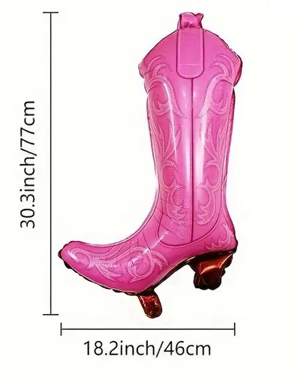 Hot Pink Cowgirl Boot Foil Balloon  | Western Party & Rodeo Theme Decor 🤠🎈