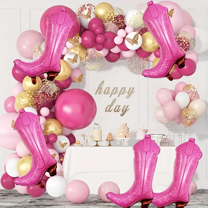 Hot Pink Cowgirl Boot Foil Balloon  | Western Party & Rodeo Theme Decor 🤠🎈