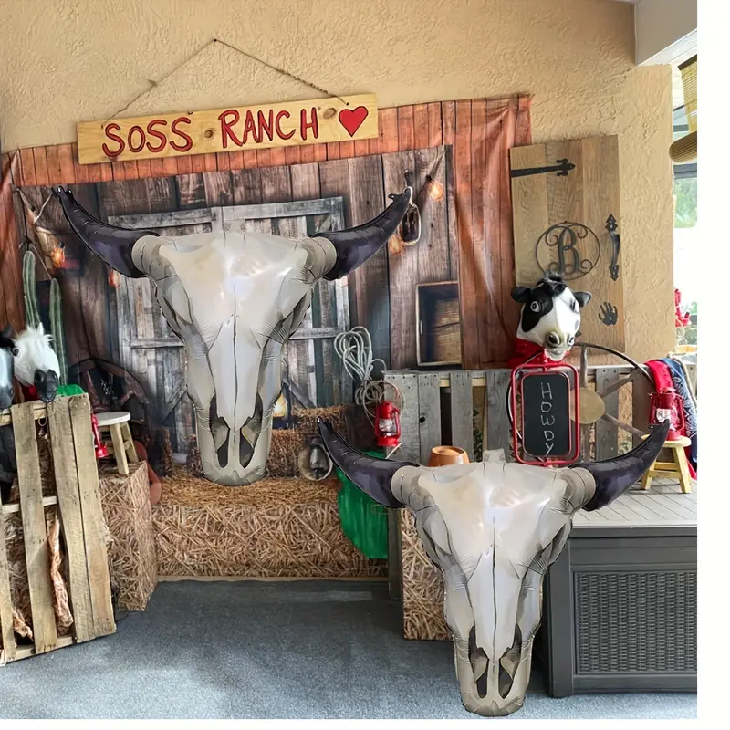 72cm Western Longhorn Foil Balloon | Cowboy & Wild West Party Decoration 🤠🐂🎈