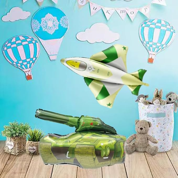 28-Inch Military Tank Foil Balloon | Action-Packed Party Decoration for Army & Combat Themes 🎖️🎈