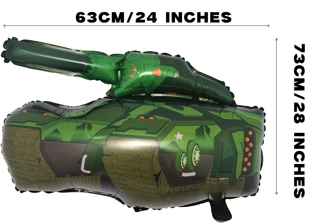 28-Inch Military Tank Foil Balloon | Action-Packed Party Decoration for Army & Combat Themes 🎖️🎈